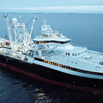 An Aker BioMarine krill fishing vessel in the Antarctic.