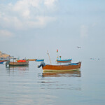 Small Pakistani fishing boats.