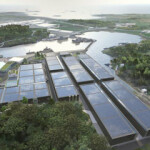 A computer-generated image of Baring Farsund's planned land-based farm in Norway.