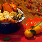 A dish of seafood themed after Chinese New Year.