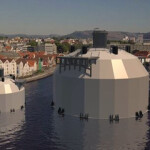 A rendering of Grieg Seafood's FishGLOBE closed aquaculture technology.