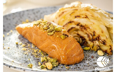A plant-based salmon analog made by Isreal-based Plantish