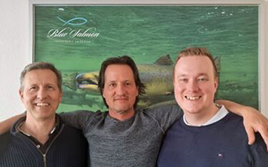 Swiss Blue Salmon Chief Financial Officer Phil Huber, Chief Executive Rudolf Ryf, and Chief Technology Officer Sune Møller.