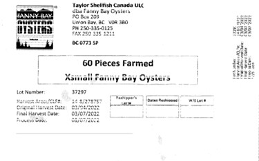An outbreak of norovirus has led to the recall of additional oysters nationwide in Canada, including some lots from Taylor Shellfish Canada.