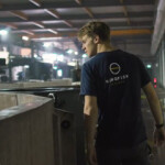 A Kingfish company worker checks on operations at its Netherlands RAS