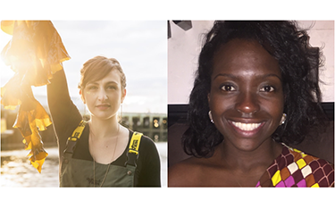 Atlantic Sea Farms CEO Briana Warner and Josephine Theal, the director of category management for food for Delaware North.