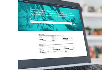 The FishSource interface on a laptop.