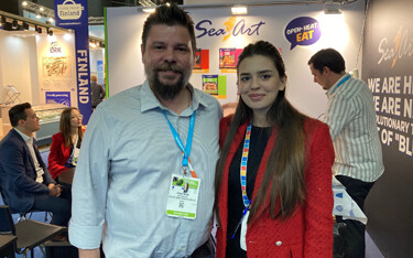 Sea Art staff at their booth at Seafood Expo Global 2022
