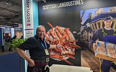 Scotland's West Coast Regional Inshore Fisheries Group Chair Simon MacDonald at Seafood Expo Global 2022.