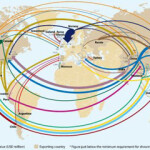 A map of global seafood trade made by Rabobank.