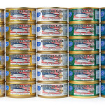 A variety pack of American Tuna in cans