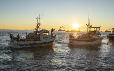 Fishermen working to catch salmon on Bristol Bay.