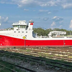 The first crab processing vessel fully built in Russia, the Vaigach