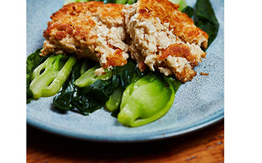 A prototype of Loki Foods' plant-based cod fillet analog