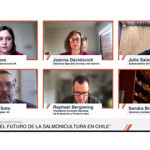 A screenshot of the six panelists that participated in the opening webinar of The Future of Salmon Farming in Chile