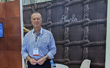 Atunlo Key Account Manager Dominique Forey in the Atunlo booth at Seafood Expo Asia