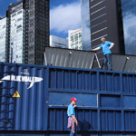 A Shrimpbox shrimp farm.