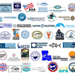 An image depicting dozens of logos of organizations opposing the current form of the Magnusson-Stevens Act renewal push.