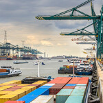 The port of Antwerp.