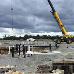 Construction activity at the planned AquaBounty Technologies facility in Pioneer, Ohio.