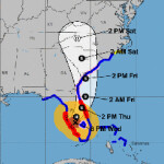 The path of hurricane Ian, as estimated by NOAA.
