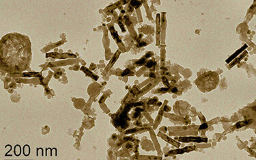 Nanoparticles seen under a microscope.