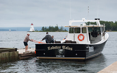 A lobster boat in Sydney, Nova Scotia.
