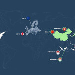 A map of Australia's target countries for growing its seafood exports.