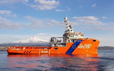 An E.U. Fishery Inspection vessel.