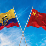 The Ecuadorian and Chinese flags.