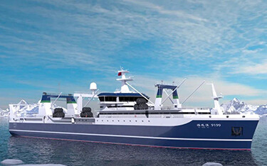 A rendering of the Fu Yuan Yu 9199, being built by Fujian Zhengguan Fishery Development Co.