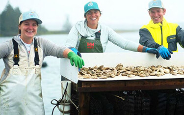 The co-owners of Cranberry Oysters, an oyster-farming operation in Maine.