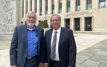 GCSA members Dewey Destin and David Krebs at the federal courthouse in Washington, D.C.