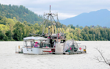 A research vessel in British Columbia performing surveys of wild salmon.