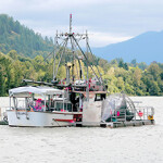 A research vessel in British Columbia performing surveys of wild salmon.