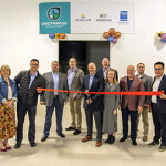 Representatives of Scoular, Da Yang Seafood, and Bornstein Seafoods cut the ribbon on the new fishmeal processing facility.