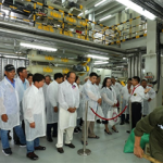 The ribbon cutting at the new Skretting feed factory.