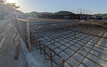 The construction site for BlueGen's planned olive flounder recirculating aquaculture system.