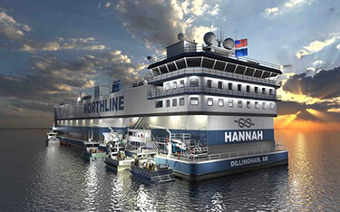 A rendering of Northline Seafoods' planned floating processor.