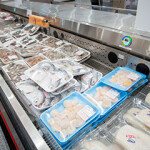 A seafood case at Costco