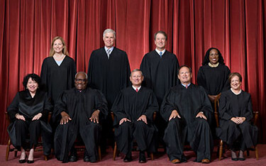 The nine justices of the Supreme Court of the United States