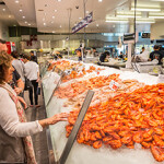 Prawns for sale at the Sydney Fish Market.