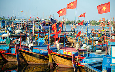 Fishing vessels in Nha Trang, Vietnam.