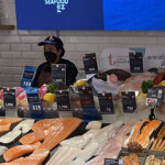 A seafood marketplace featuring Norwegian seafood.