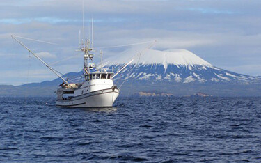 A salmon troller in Southeast Alaska.