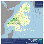 A heatmap of AIS use vs. fishing effort in the Western Indian Ocean.