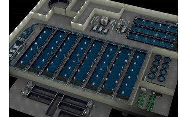 A rendering of the proposed facility at Gold River Aquafarms.