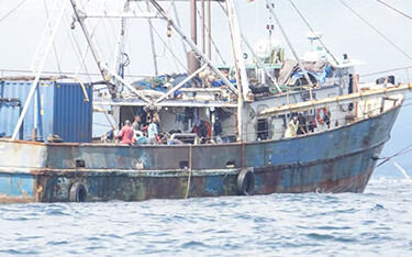 A trawler off the coast near Douala, Cameroon.
