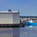 A processing plant in a harbor in Nova Scotia