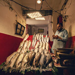 A fish vendor in Peshawar, Pakistan.
